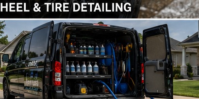Mobile detailing service at a customer's home